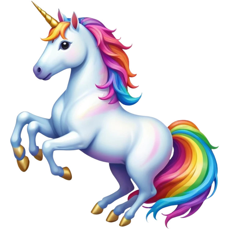 Unicorn climbing a rainbow  emoji