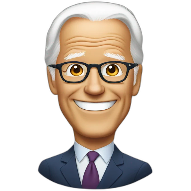 Joe Biden smiling with glasses on emoji