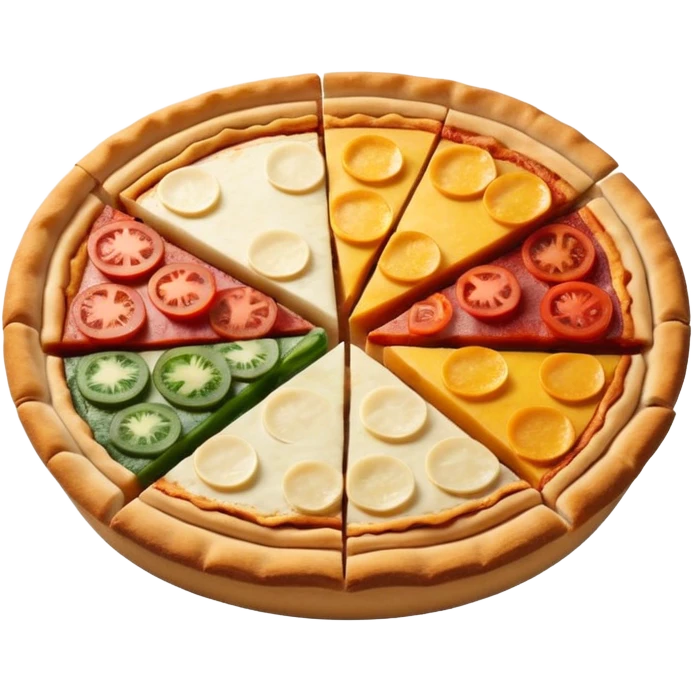 a pie chart sitting on top of a pizza  which has no other toppings emoji