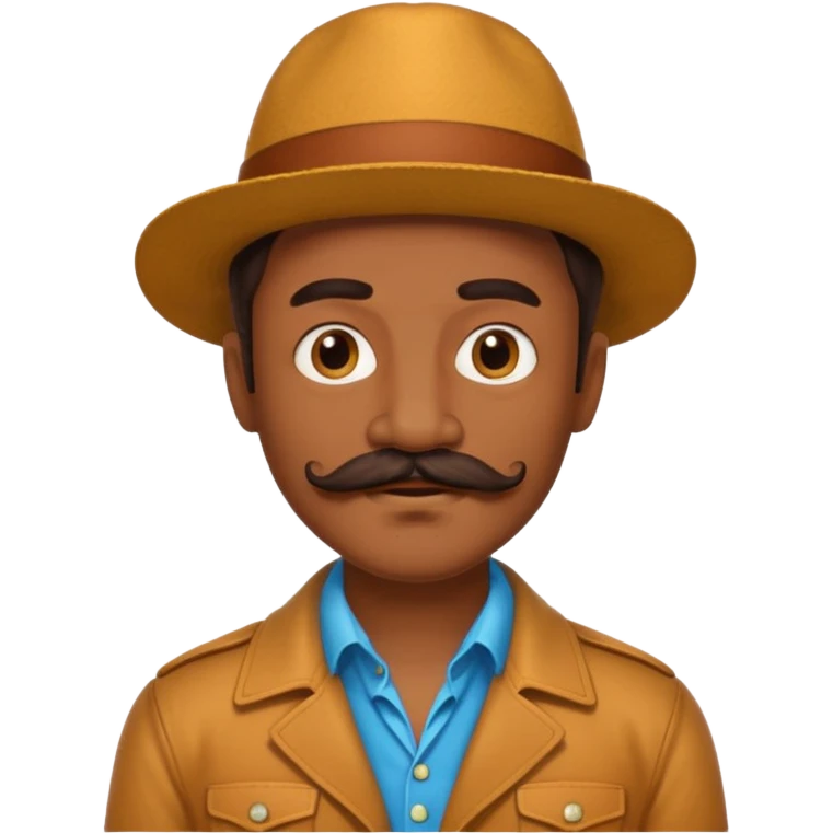 Retro 70s man face emoji