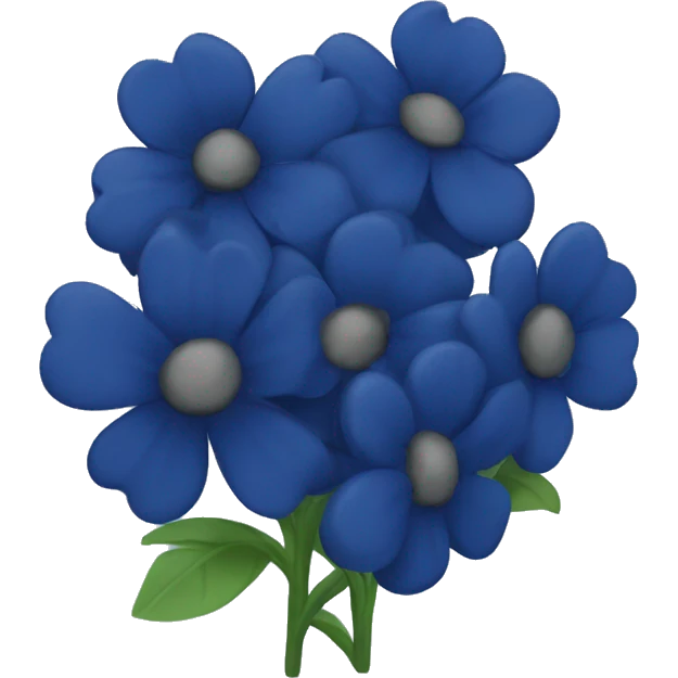 bunch of dark blue flowers emoji