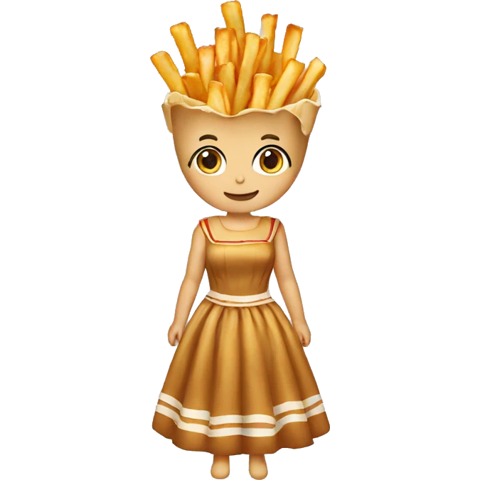 Poutine with a dress emoji