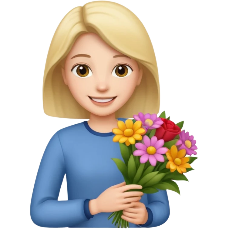 flower-holding person bouqet emoji