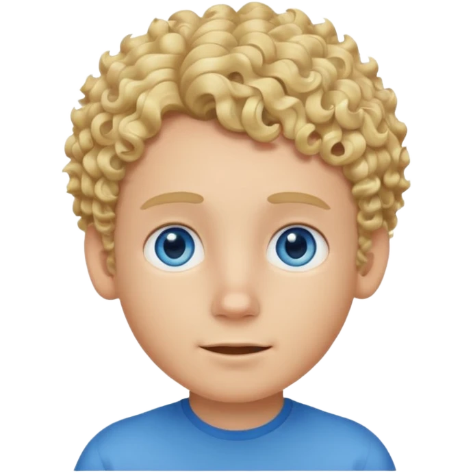 blonde boy with curly hair past his hears emoji