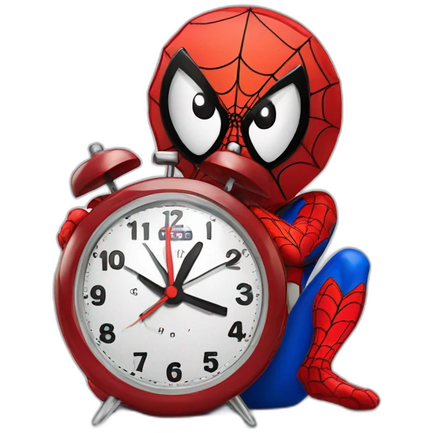 Funny spiderman alarm clock for kids emoji