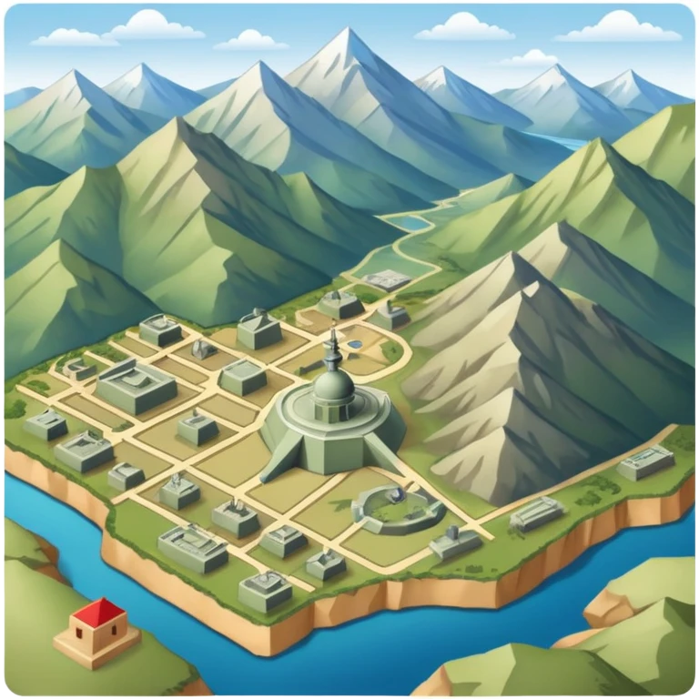 strategic military map with military objects emoji