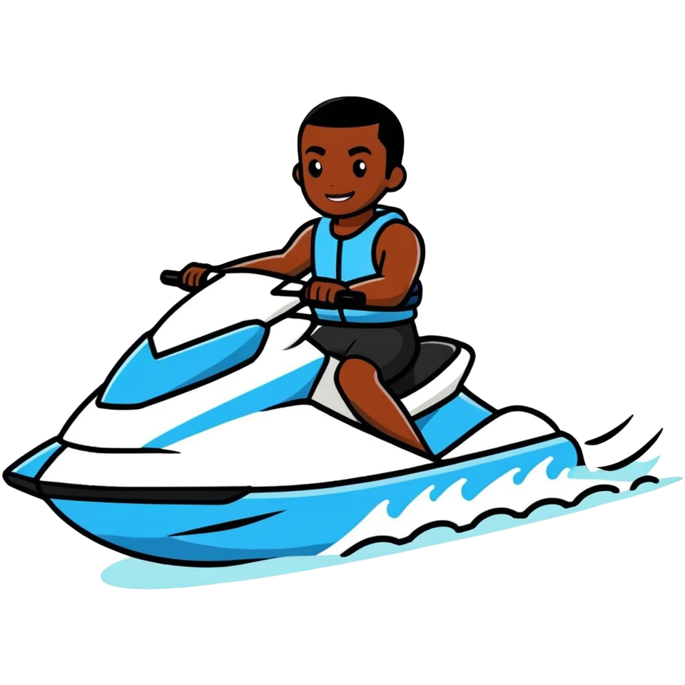black man on a jet ski emoji