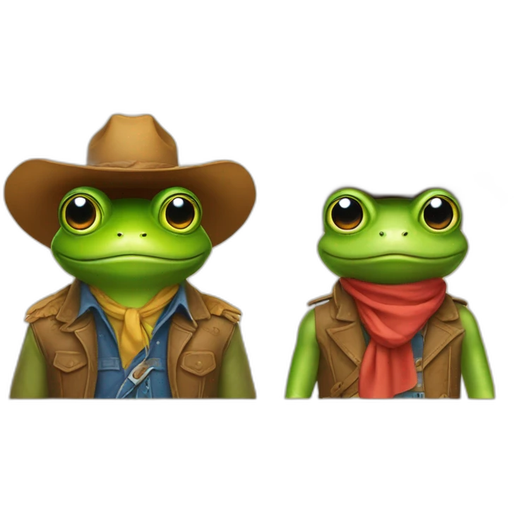 frog and goirlla and cowboy emoji