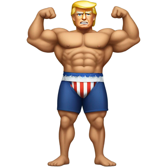 Donald Trump with muscles emoji