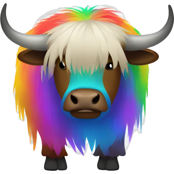 yak with colourful sad emoji