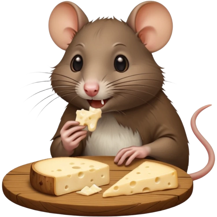 make a rat eating cheese emoji
