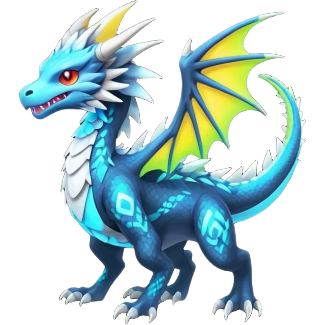 Neon Vibrant Pulsating Trail-glowing Chromatic Trico-Silvally-Dragon-fusion-hybrid emoji