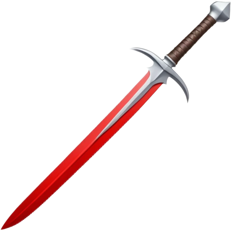 Double-edged arched sword with emoji