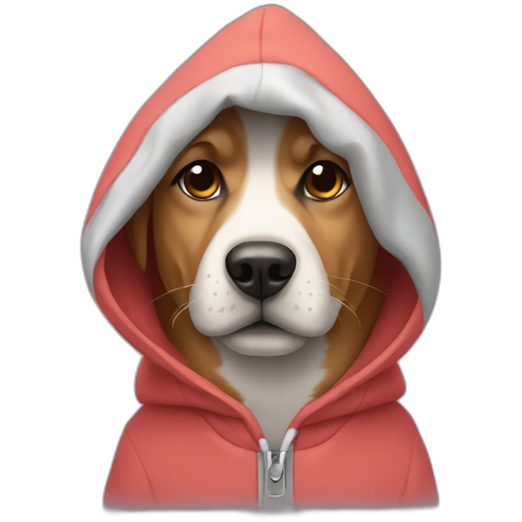 Dog wearing a hoodie emoji