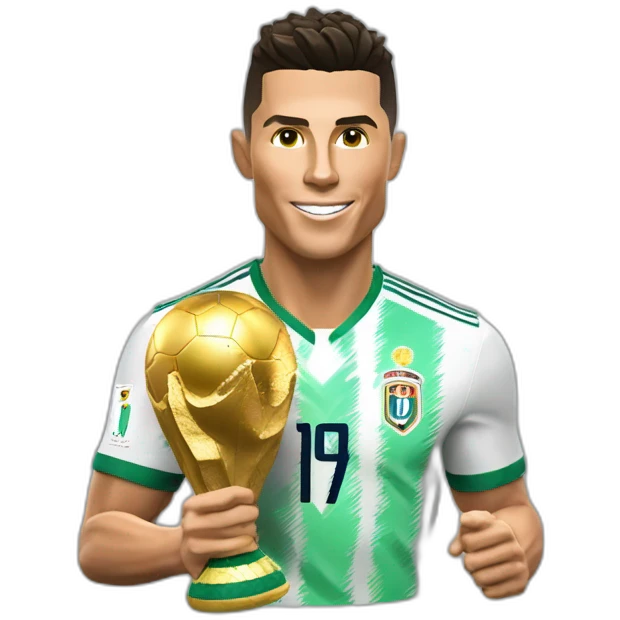 Cristiano Ronaldo soulève la coupe du monde emoji