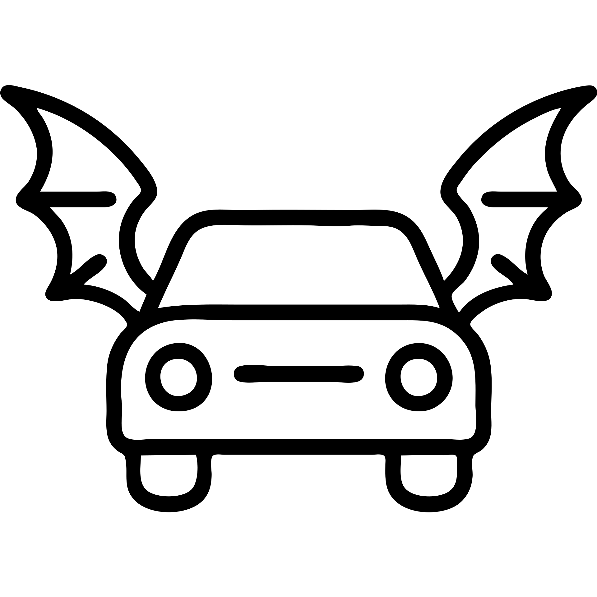 outlined icon of a car with dragon wings or tail emoji