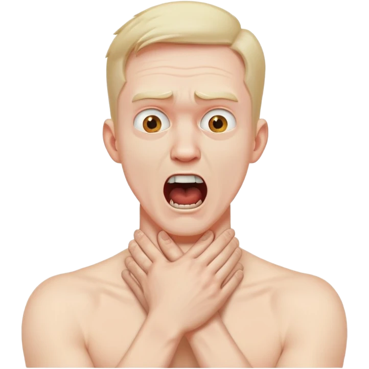 Hands crossed on neck a screaming man emoji