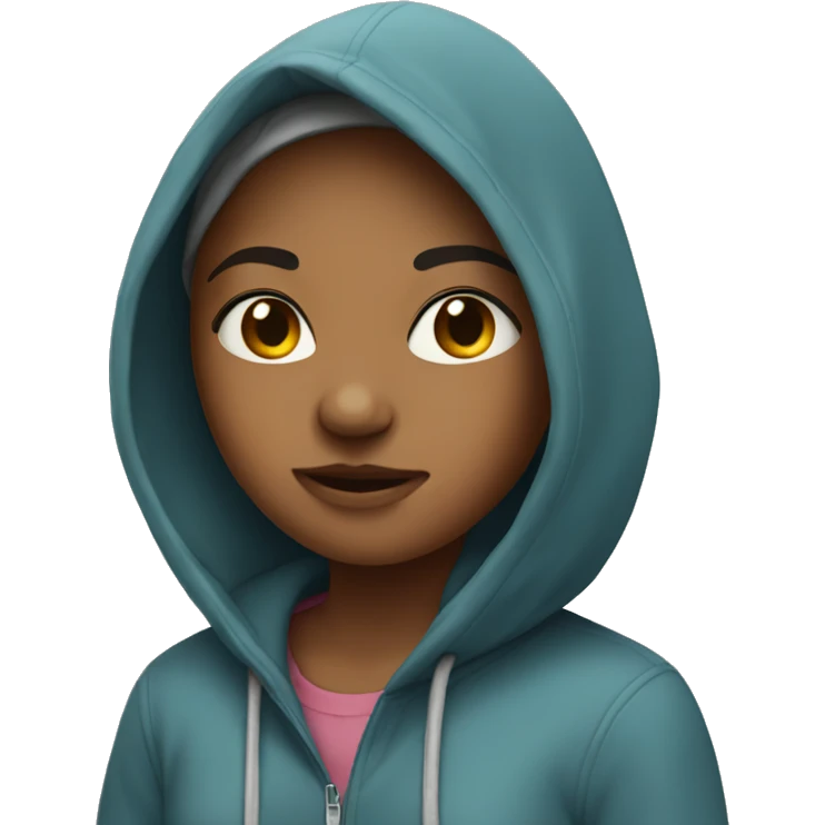 Girl wearing hoodie emoji