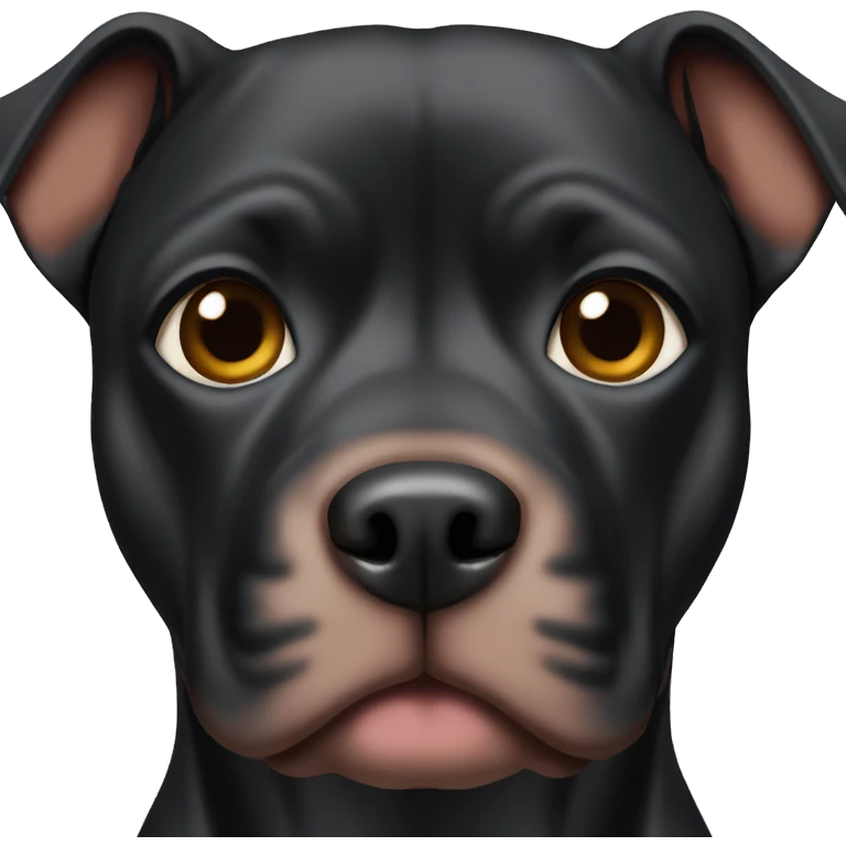 Black pitbull with brown eyes emoji