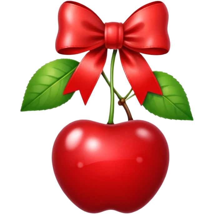Red cherry with a red ribbon bow emoji