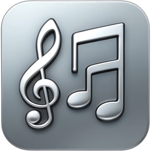 3D music icon logo note  emoji