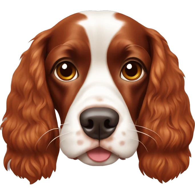 Red and white french britanny spaniel dog emoji