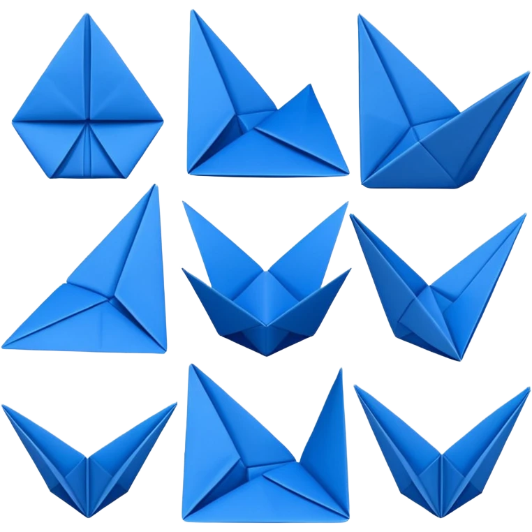 Blue origami emoji
