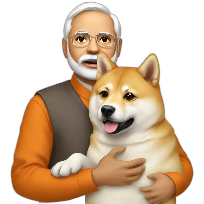 modi holding doge emoji
