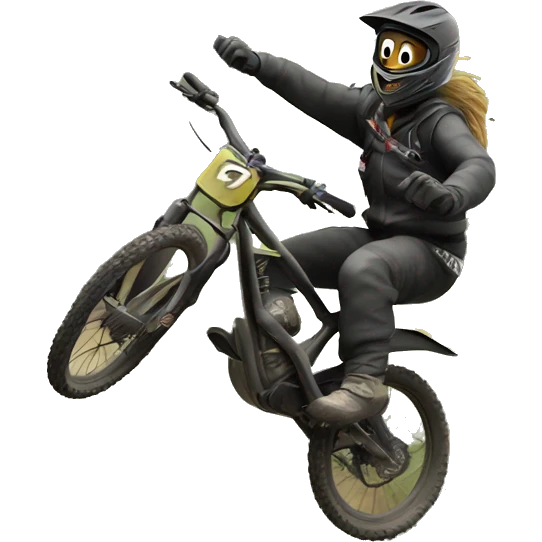 Dirt jump biker im Wald emoji