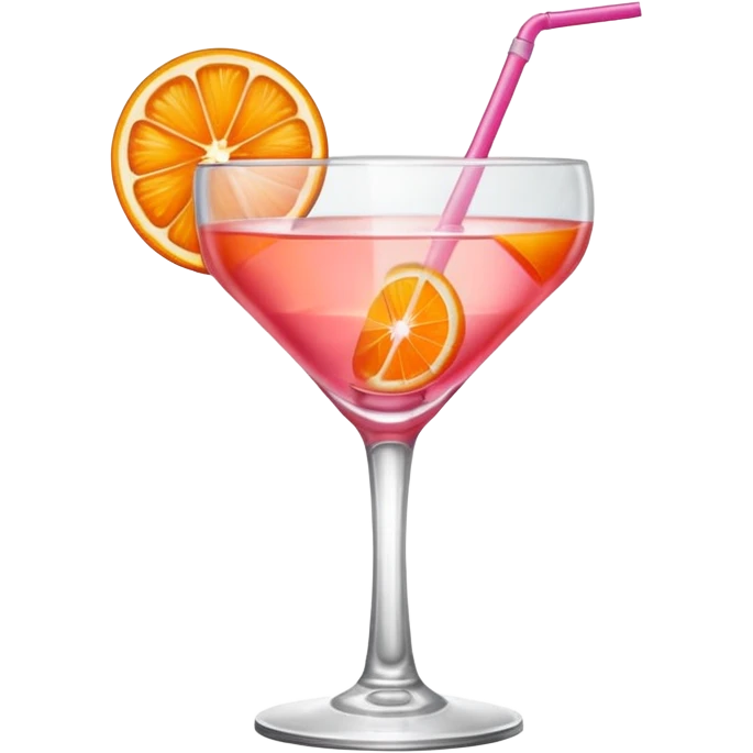 Pink cocktail like aperol with orange in  emoji