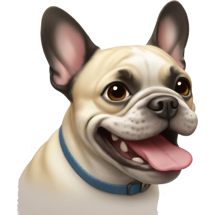 french bulldog smiling  emoji