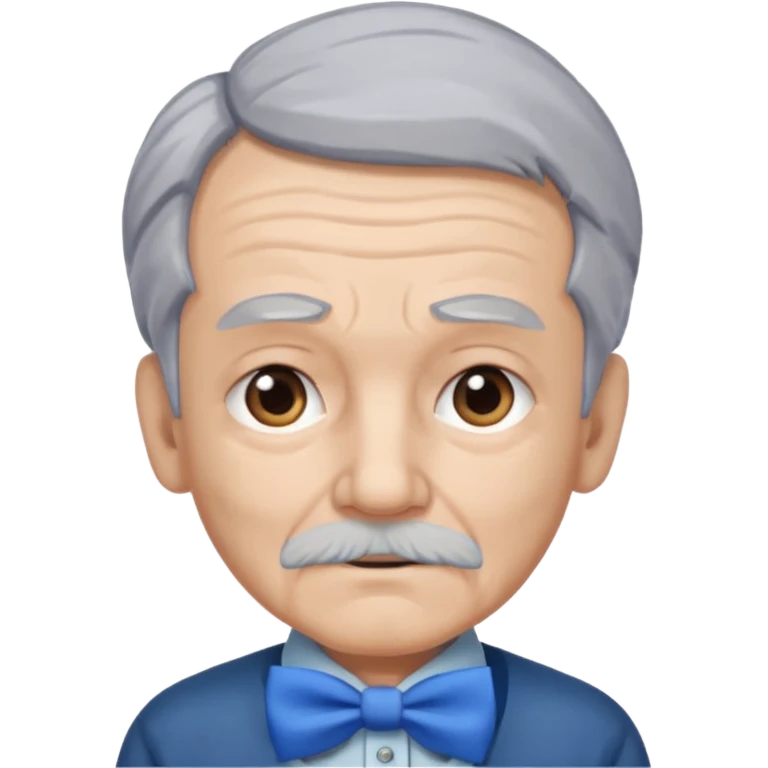 old man tied with blue bow emoji