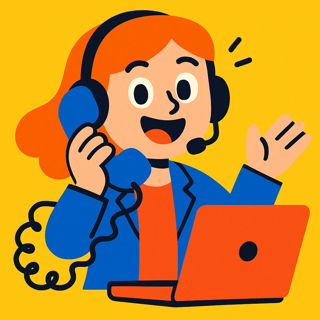 call center agent on the phone, vibrant toon style emoji