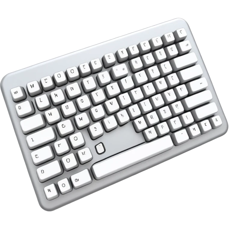 Custom mechanical keyboard, no brand , no numbers, no letters, reminiscent of Apple Mac products  emoji