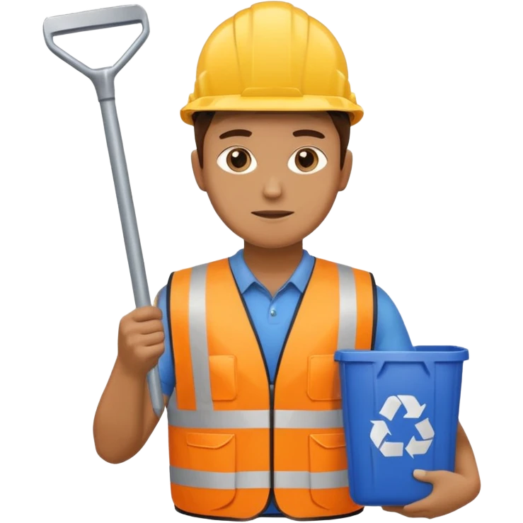 Waste Management, safety vest, trash picker emoji