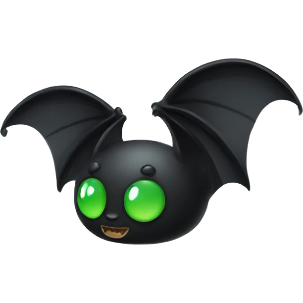 Black bat green wings emoji