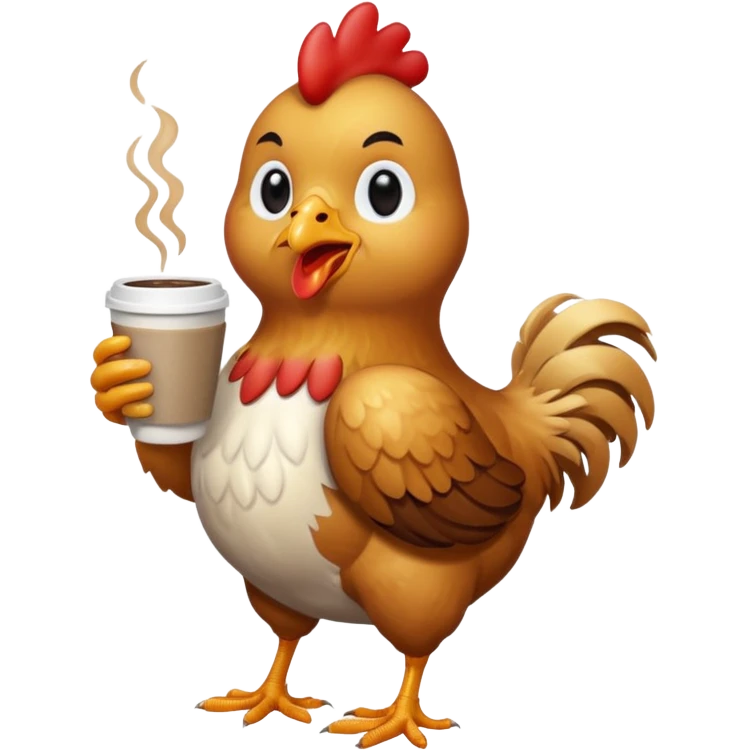 chicken full body and with coffe emoji