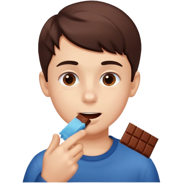 boy eating chocolate emoji
