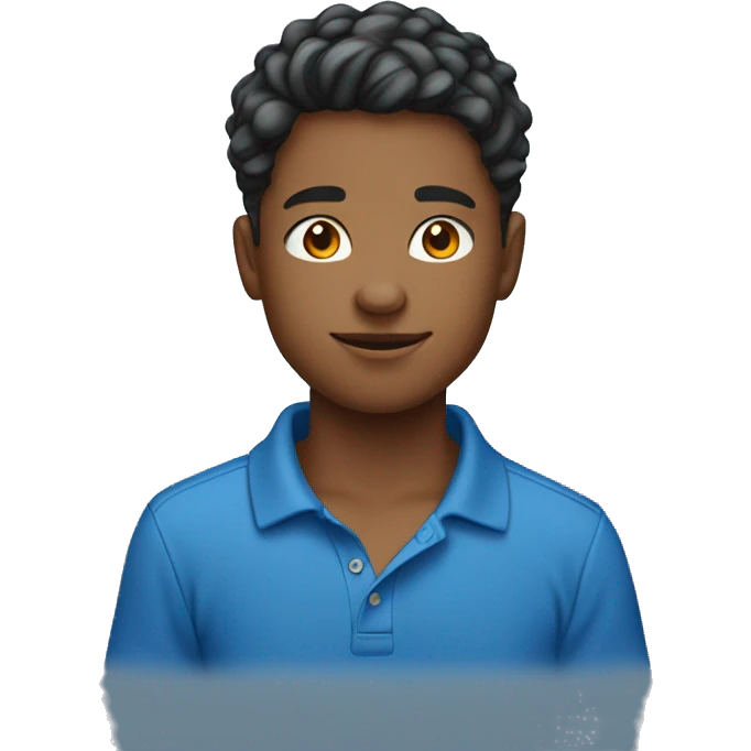 15 year old boy wearing polo blue t shirt emoji