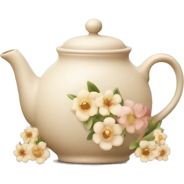 teapot beige with flowers emoji