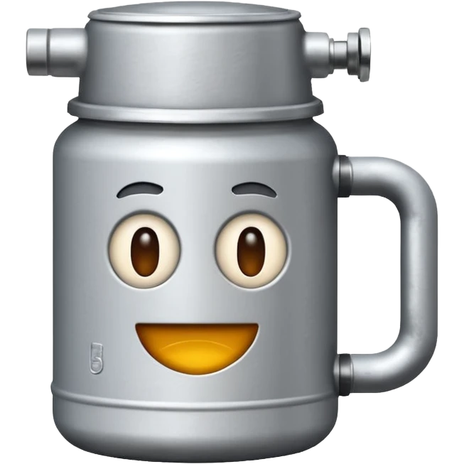 un termo con un mate blanco que diga "Stanley" en ambos  emoji