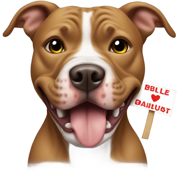 Pitbull holding sign emoji