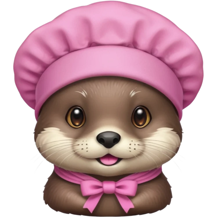 otter wearing a pink bonnet  emoji
