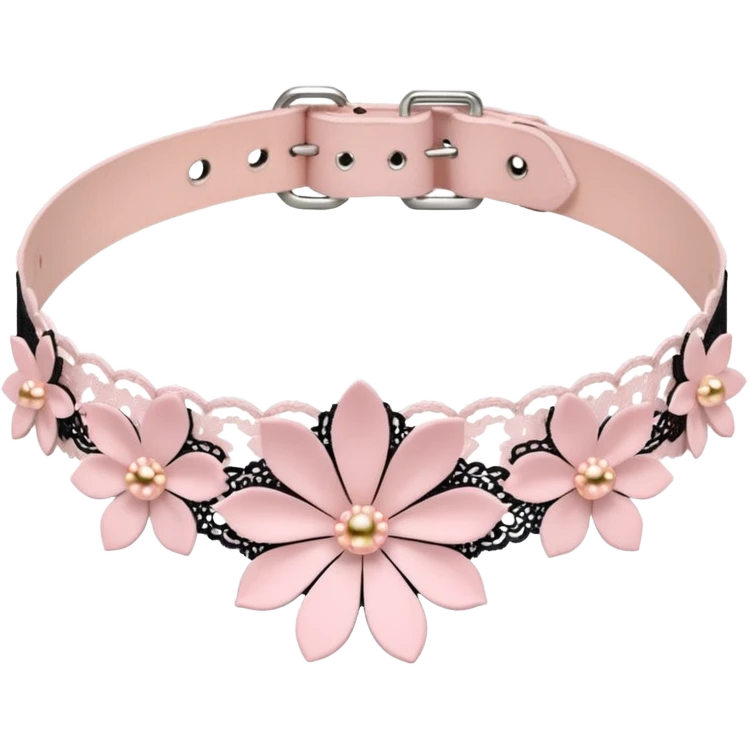Pastel pink Lolita Sakura flower choker emoji