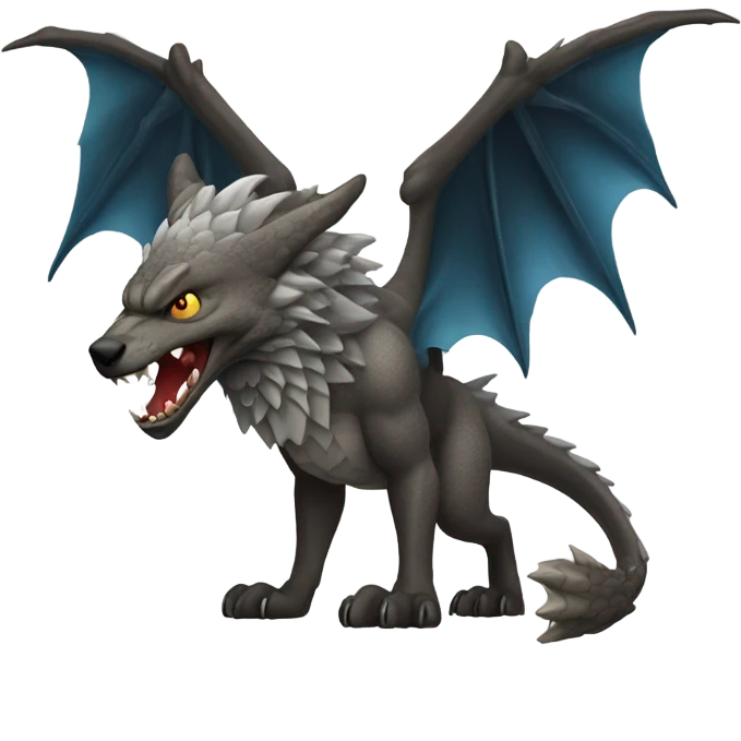 Wolf dragon hybrid emoji