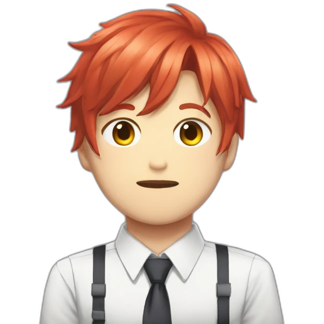 makima from chainsaw man with tied red hair a shirt and a a tie emoji
