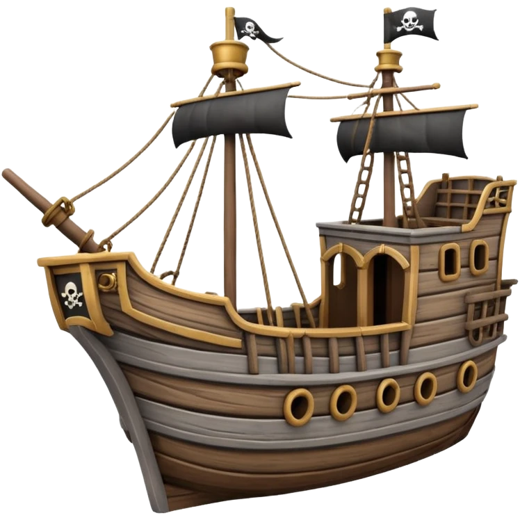 simple small Pirate Ship Ride  emoji