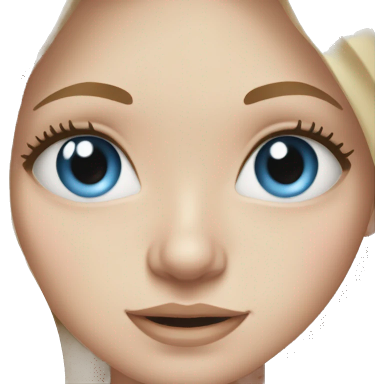 white girl applying cream on face blue eyes  long hair emoji