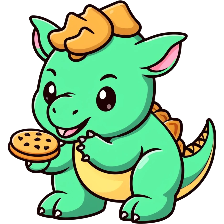 Triceratops eating a cookie emoji