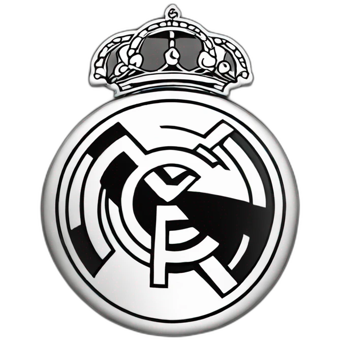 real madrid logo black and white emoji